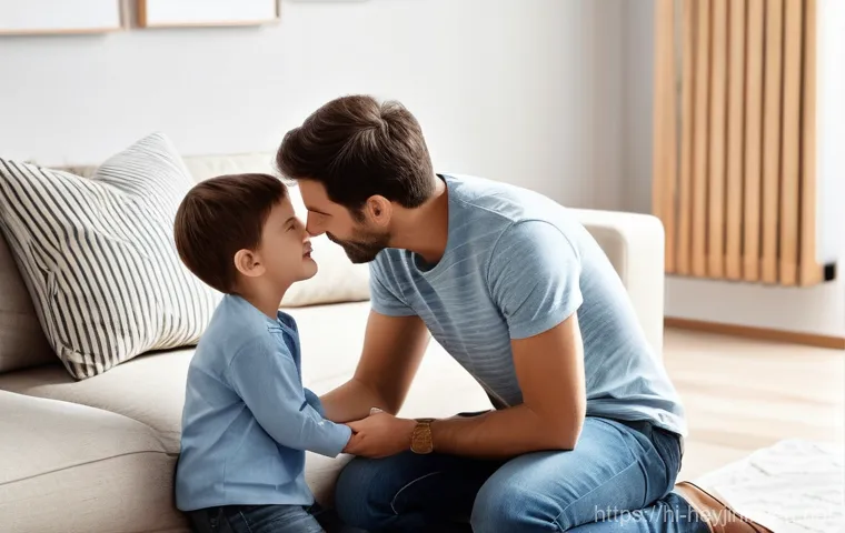 헤이지니의 어린이 상담 콘텐츠 - **Prompt for Understanding Children's Emotions and Communication:**
"A heartwarming and intimate...