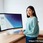 헤이지니의 주제별 콘텐츠 구분 - **Prompt:** A young, professional female content creator, dressed in a stylish yet modest sweater an...