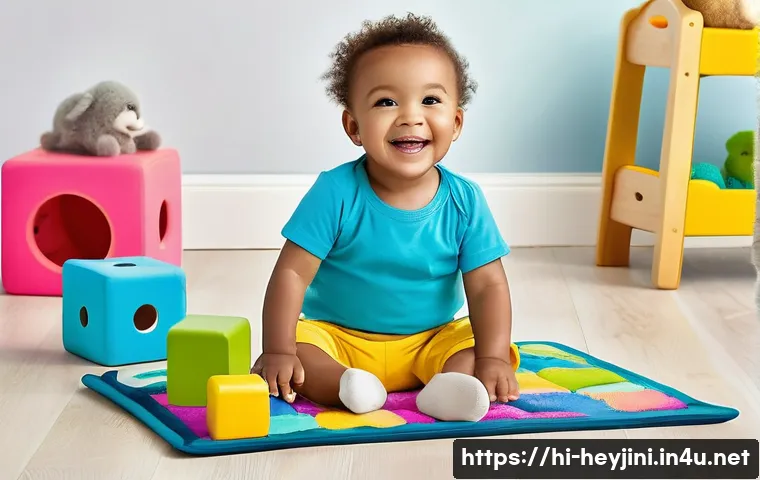 헤이지니 굿즈 디자인 특징 - **Prompt:** A cheerful toddler, approximately 2-3 years old, with bright, sparkling eyes, is sitting...